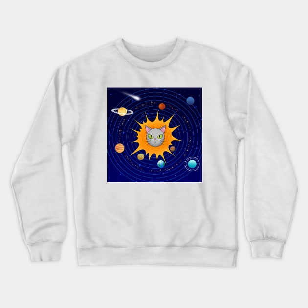 My Cats Place In The Universe Crewneck Sweatshirt by Fizzy Vee